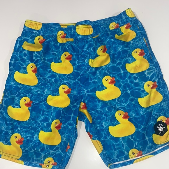 Neff Rubber Ducky Hot Tub Duck Blue Swim Trunks Board‎ Shorts Youth Boys XL - Picture 1 of 12
